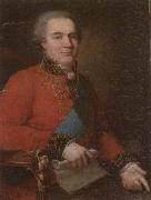 unknow artist Portrait of a nobleman,half-length,seated,wearing a red tunic and the badge,star and sash of the order of the white eagle of poland oil painting reproduction